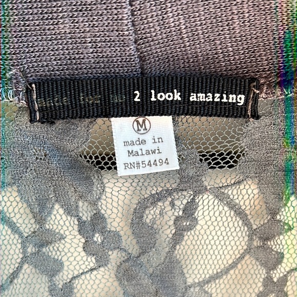 Grey sleeveless tunic sweater with lace top on back and flowy sides open front - Picture 6 of 6